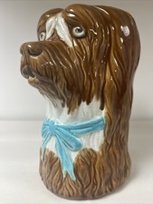 Pichet Barbotine Chien Ancien Majolica 