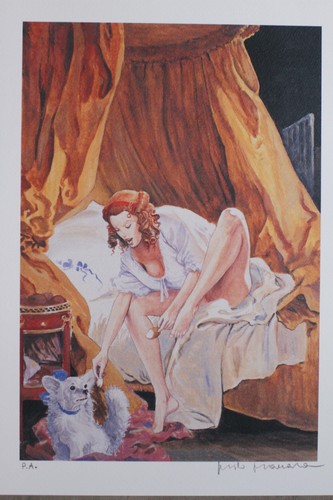 Superbe estampe signee - , en