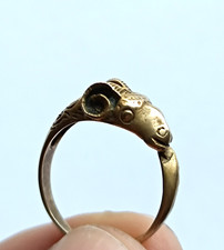 bague chevaliere T 50 bélier vermeil argent 925 bijou ancien zodiac ring vintage