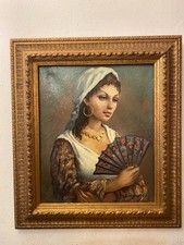 Tableau Ancien Soungouroff 10F 55x46 Gitan Manouche Peintre Russe Gay Interest