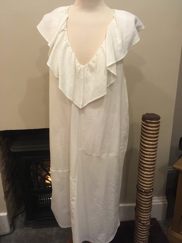 Robe blanche style smock - , zara