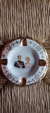 Cendrier porcelaine Limoges Prince Rainier et Princesse Grace de Monaco 