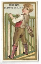 Ecolier Barrière Enfant - - Chromo Chocolat Debauve & Gallais - Trade card