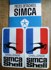 AUTOCOLLANTS   2  CHALLENGE SIMCA - 26 x 15 cm - CONFORMES  aux ORIGINAUX .