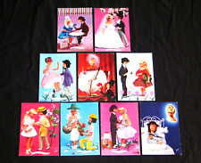 9 CPSM POUPEES PEYNET COUPLE AMOUREUX CACHET SAINT VALENTIN 14 FÉVRIER INDRE