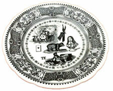 Faïence de Gien Assiette  " rebus " Le travail est la source de toute richesse