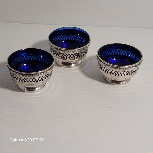 Salerons cristal bleu argent - salerons,