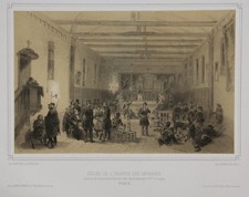 Hastrel: Église De L'Hospice Des Ménages. Lithographie Teintée 1850