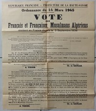 Affiche 1945 WW2 Vote des