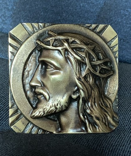 Christ bronze bas relief - christ,