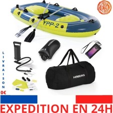 Hoberg Bateau pneumatique 2 Places avec 2 bancs, 2 pagaies, Pompe, kit de répara
