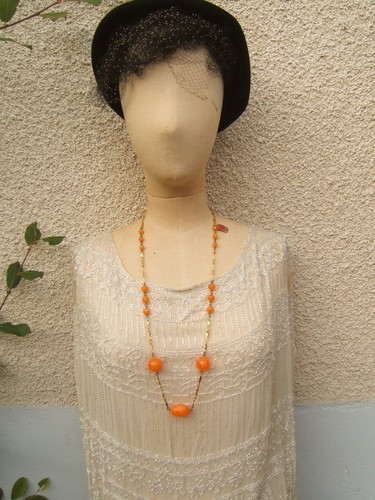 Ancien collier sautoir perles - ancien,