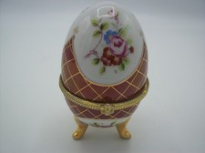 Objet Décoratif Vintage- Oeuf en Porcelaine sur Pieds Style Fabergé- Collection