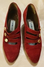 Chaussures femme "daim" rouge - vintage