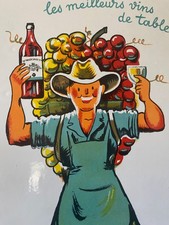 Plaque Emaillée Vin Margnat Signée Bellenger