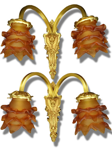 Paire appliques style louis - paire,