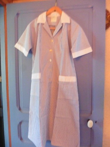 Ancienne blouse rayures bleu - a,