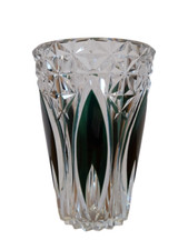 1 vase val st-Lambert doublé taillé vert.