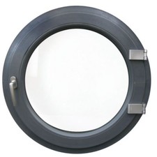 Fenêtre ronde à la française PVC Oeil de boeuf Anthracite structuré effet bois