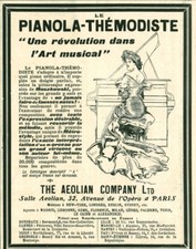 Publicité ancienne pianola le