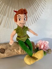 1124⚜️ Peluche Doudou Peter Pan Disneyland Paris Hauteur 27 Cm Assis