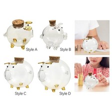 Verre Piggy Bank Chadomtop Bureau garçons Filles Baby Shower Pig Money