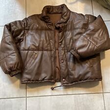Blouson cuir  Doudounevintage 80’s House  Marcello. Paris Cuir Marron Taille M L