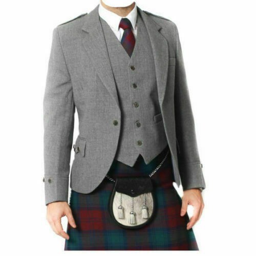 Homme gris laine argile kilt - gris,