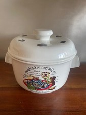 Cocotte à moules avec recette Moulin des loups vintage