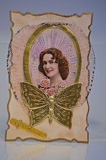 CPA CARTE POSTAL STE SAINTE CATHERINE DENTELLE AJOURE BONNET FILLE GARCON ANCIEN