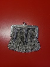 Ancienne aumônière, bourse, porte monnaie argent massif art nouveau