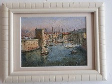 Tableau ancien huile sur bois vieux Port de Marseille non signé vers 1930