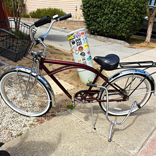 Electra burgundy cruiser bike - electra,