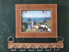 porte photo cuir vinted +avec support mural 6 étriers style Hermes