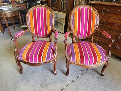 Paire fauteuils louis - paire,