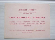 Carte de visite vintage PIGALLE STREET peintres D'ANTY-RENOUX-MORETTI-MOBERG...