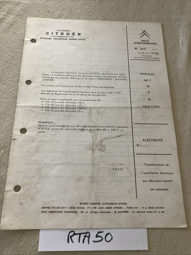 Citroën note technique - , 245