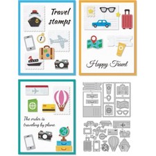 Matrices de Découpe de Tampons de Voyage Matrices Liées au Voyage Pochoirs de...