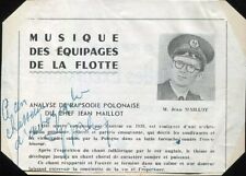 Jean MAILLOT AUTOGRAPHE sur coupure de presse du CHEF D'ORCHESTRE FLOTTE TOULON