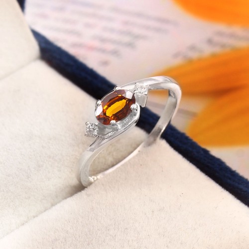 Bague saphir orange aaa - bague,