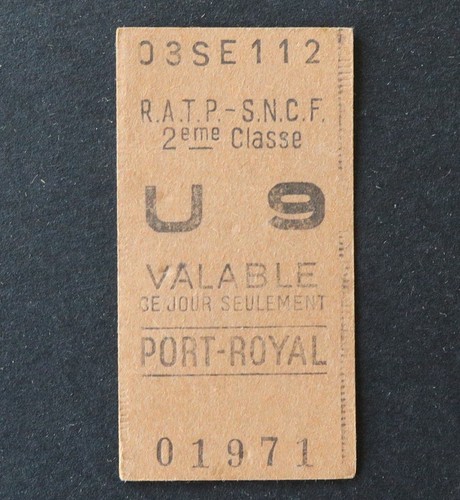 Ancien ticket paris métro - ancien,