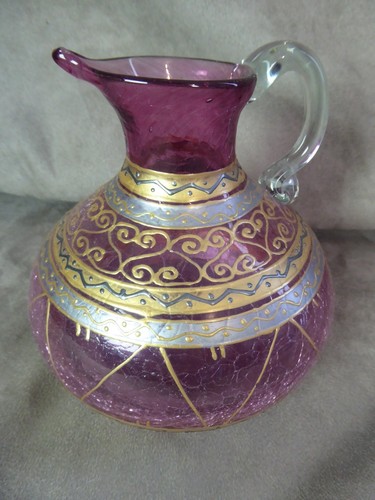 Joli pichet verre décor - pichet, à