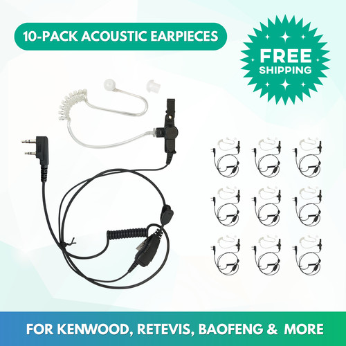10x ptt acoustic earpiece - ptt,