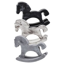 3 Pcs Cheval Bascule Bois