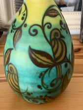 Leon DELFANT : VASE EN GRÈS BOCH KERAMIS CÉRAMIQUE ART DÉCO BELGE 945 Décor Rare