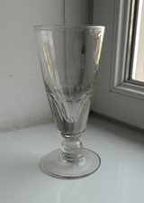 Ancien grand verre absinthe soufflé facettes taillées bulles Bistrot H: 18,5cm.