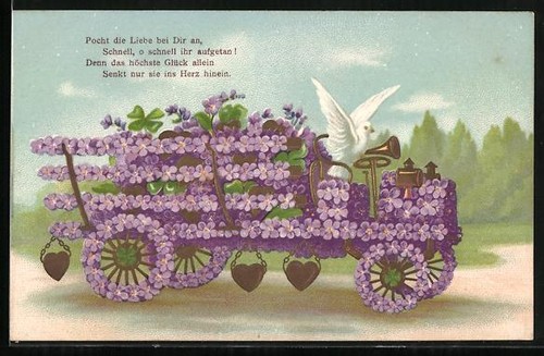 Carte postale gaufrée colombe