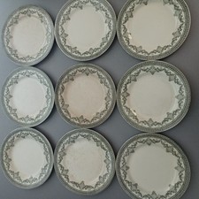 Lot de 9 assiettes anciennes en faïence/terre de fer LG /Antoinette