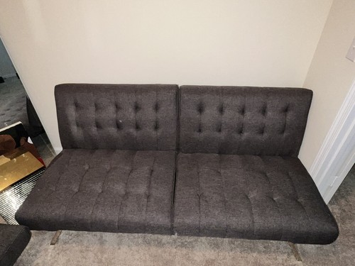 Futon set linen grey - futon,