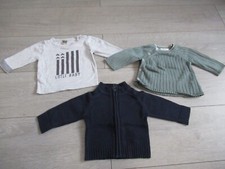 Lot de 3 pulls gris gilet bleu